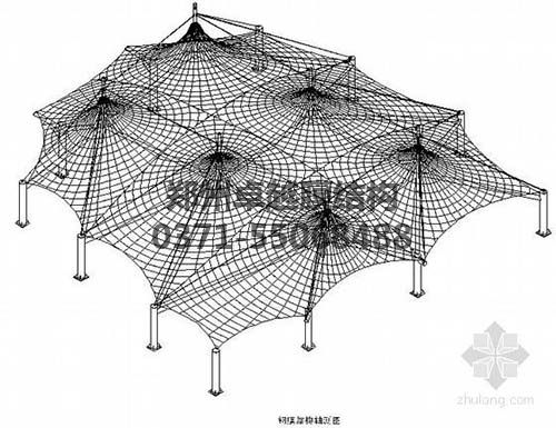 設(shè)計圖中可以看出索膜結(jié)構(gòu)一般由膜材、索結(jié)構(gòu)、支架結(jié)構(gòu)三部分組成