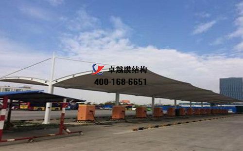 孟津膜結(jié)構充電站樁車棚【孟津清泉磨具有限公司等】工程設計施工案例