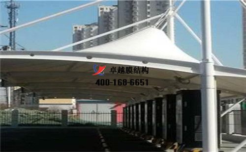 林州膜結(jié)構充電站樁車棚【林州重機集團股份有限公司等】工程設計施工案例