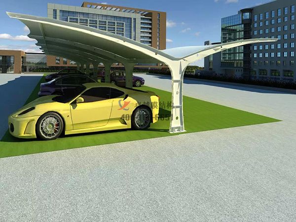  秦皇島市<font color='red'>膜結(jié)構(gòu)停車棚</font>【秦皇島港股份有限公司停車棚】設(shè)計(jì)施工案例