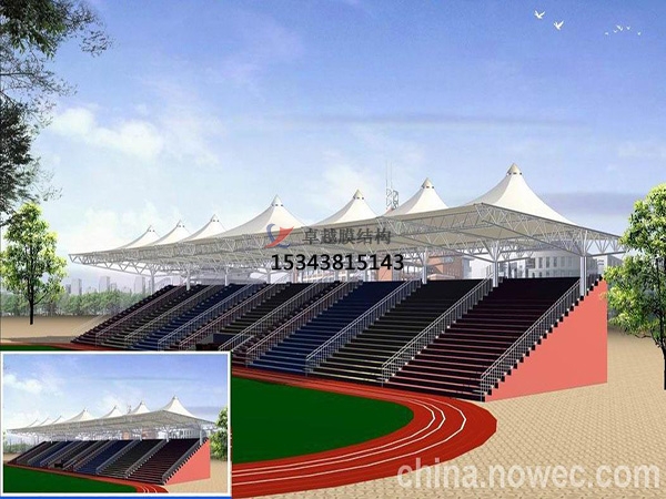 巴中市看臺膜結(jié)構遮陽棚/主席臺頂篷/舞臺雨棚廠家